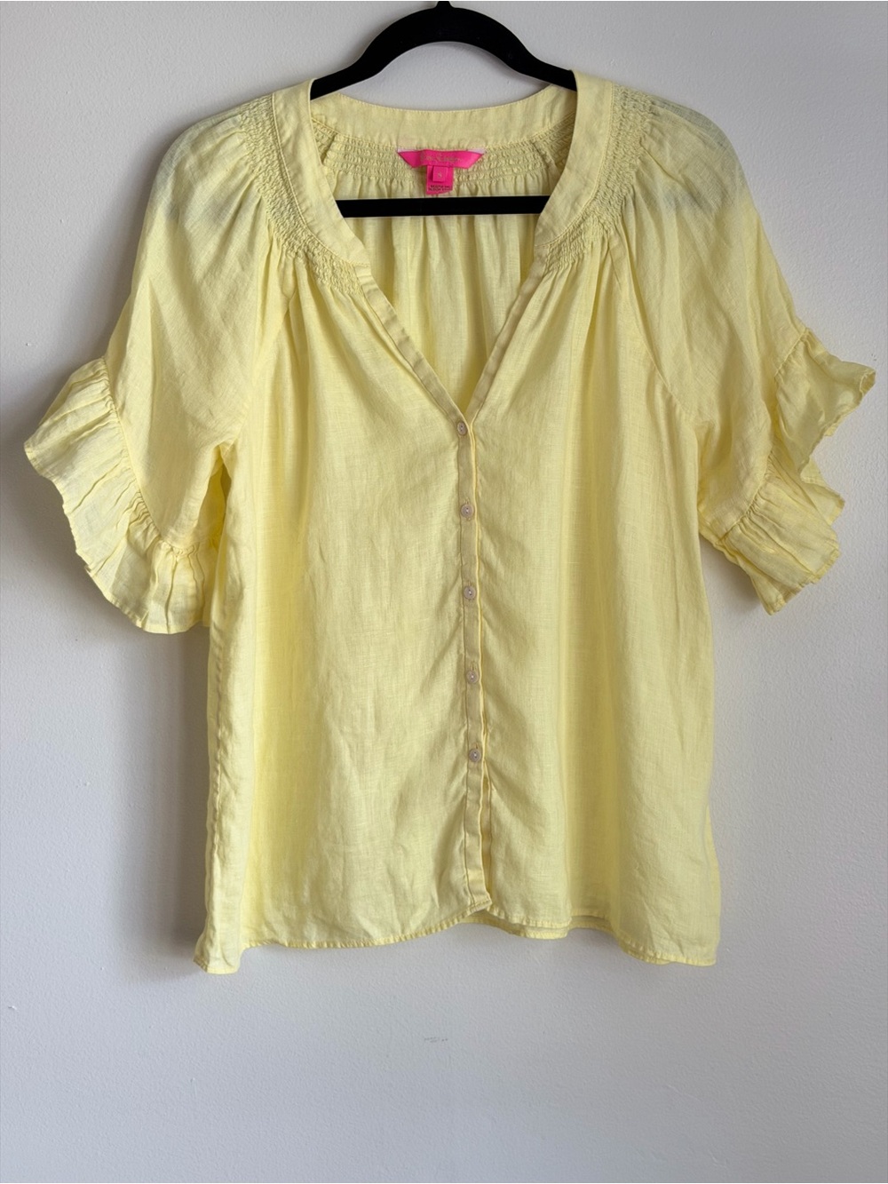 Lilly Pulitzer Tayla Linen Blouse Yellow